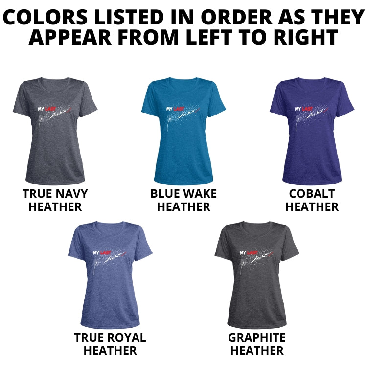 My Last F Blew Away -  Ladies Heather Scoop Neck Performance Tee